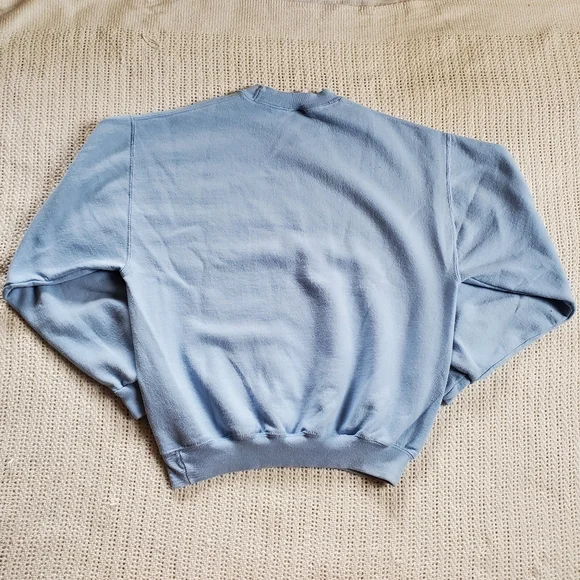 Vintage Jerzees Nublend Sweatshirt Blue Fall Leaves Birds Adult Size Medium - Picture 2 of 9